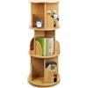 OHMG Libreria per bambini, scaffale girevole a 3 livelli per libri e giocattoli, scaffale per libri per bambini, scaffale di immagazzinaggio autoportante, per camera dei bambini, rotondo (legno-40 x 40 x