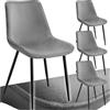 tectake® Set 4 Sedie Sala da Pranzo Effetto Velluto, Sedie Soggiorno con Morbida Imbottitura, Seduta Ergonomica, Poltrone Velluto Versatili, Sedie Design Moderno - Grigio