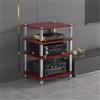 ZUGIATP Mobiletto AV HiFi A 3 Ripiani Ripiano In Legno Supporto Per Giradischi Mobile Stereo Sound Tower Rack Portaoggetti Per Console Multimediali(Teak color,Four layers)