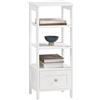 SoBuy Mobile Bagno Armadio da Bagno Freestanding con 3 Ripiani e Cassetto, 30x28x74 cm, Armadietto Salvaspazio MDF Bianco, FBT91-W