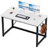 Devoko Scrivania per Computer 120 x 50 x 75 cm, Scrivania Piccola da Ufficio Salvaspazio per Studio, Camera da Letto,Stile Industriale, Struttura in Metallo, Bianco