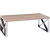 Arreditaly Tavolino da Salotto Sala Pranzo Ingresso Soggiorno Studio Tavolo Basso in Legno Con Gambe In Metallo Cromato Lucido, Design Elegante e Moderno, Bordeaux 120 x 60 x 43 cm, Rovere