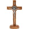 SHALOM - Crocifisso San Benedetto, in Legno, da Appoggio. Altezza 15,5 Cm