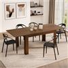 Mobili Fiver, Tavolo allungabile Cucina, Easy, 140(220) x90 cm, Noce Canaletto, per 6-8 persone, Tavolo Cucina, Made in Italy