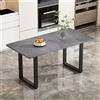 Merax Tavolo da pranzo in stile industriale, rettangolare, moderno, per soggiorno e sala da pranzo, 140 L x 70 B x 75 H, grigio