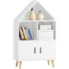 SoBuy Libreria per bambini Scaffale per giocattoli Mensola portaoggetti Mobili per la camera dei bambini bianco 60x30x103cm KMB58-W