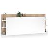 IDMarket - Cabecero CIRI para camas de 140 y 160 CM con compartimentos blancos y de madera