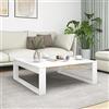 Homgoday Tavolino da salotto, tavolino da divano, tavolino moderno per soggiorno, camera da letto, bianco, 100 x 100 x 35 cm, in legno
