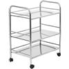 Drumm Carrello a mano a 3 ripiani, carrello da cucina in acciaio inox, portaoggetti carrello con ruote, carrello di servizio da cucina, ristorante, cucina, 61 x 36 x 75 cm