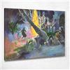 CheQuadro! Upa Upa (La Danza del Fuoco) Gauguin Paul Quadro Stampato su Tela pgg93, 75x60 cm