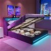 BLSYHDH Letto baule 160 x 200 con rete, letto imbottito a LED idraulico con cassapanca in legno con contenitore e testiera per 2 persone, letti per adulti baule (grigio, 160 x 200)