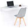 Mobili Fiver, Scrivania sospesa a muro Evolution 120x40, Bianco Frassino, Made in Italy