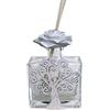 DLM Bomboniere DLM34174 (Kit 6 Pezzi) Profumatore Quadrato in Vetro con Rosa Fiore e Albero della Vita Sacra Famiglia Diffusore per Ambienti Profumo Battesimo Comunione Matrimonio