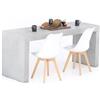 Mobili Fiver, Tavolo da pranzo Evolution 180x60, Grigio Cemento con Due Gambe, per 6 persone, Tavolo Da Pranzo Moderno Cucina, Made in Italy