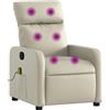 vidaXL Poltrona da Massaggiante Reclinabile Crema Similpelle