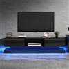 KOMHTOM Mobile TV nero con deposito, mobile TV 160 cm, lunghezza tavolo Television soggiorno, mobile da soggiorno (nero, 160 x 35 x 40,5 cm)
