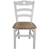 Sedam Srl Sedia Cuore, in Legno Massello, Vari Colori e Sedute disponibili, Alta Qualità (Laccata Bianco, Massello Naturale) ORDINE MINIMO 2 SEDIE