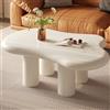 Guyii Tavolino Salotto a Forma di Nuvola, Tavolino da Caffè dal Design Organico con Linee Morbide, Tavolo Salotto Minimal dallo Stile Moderno e Contemporaneo (Bianco Crema)