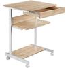 Soberine Scrivania Angolare da Ufficio per Computer Scrivania ad Angolo 56 x 51 x 79,5 cm Mobile Studio Porta pc con Ruote Tastiera Scorrevole Postazioni da Lavoro (Grigio)