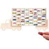Creative Deco Bacheca da Parete Portaoggetti in Legno a Forma di Camion TIR | Scaffale Espositore con 80 Scomparti Regolabili | Mensola da Collezione 116x54x5 cm | Vetrina per Macchinine e Miniature