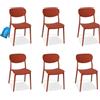 MOHOME Sedia Rossa Polipropilene Set da 6 Premium Quality Impilabili Design Ergonomico Minimalista Dimensioni 79 x 54,5 x 46 cm Interno Esterno Casa Ufficio Bar Ristorante