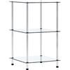 vidaXL Scaffale a 3 Livelli Trasparente 40x40x67cm in Vetro Temperato Vetrina