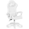 Ranqer Apollo Sedia Gaming Ergonomica Regolabile con Schienale 90-135°, Braccioli, Supporto Lombare e Cervicale, Girevole 360°, Design Moderno e Montaggio Facile, Cuscini Inclusi, Bianco