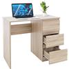 ML DESIGN modern living ML-Design Scrivania Con 3 Cassetti 90x76x50 cm Rovere di Sonoma Pannelli MDF Scrivania Da Lavoro Moderno Semplice Elegante Solido Tavolo Per Laptop PC Per Casa E Ufficio Archiviazione