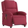 vidaXL Poltrona Massaggiante Reclinabile Elettrica Rosso Vino Velluto, Poltrona Massaggiante Elettrica, Poltrona Ufficio