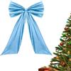 Generico Fiocco Grande Di Natale - Decorazioni Natalizie Con Fiocco Grande | Fiocchi Giganti Con Lunghi Striscioni, Access-ori Per La Stanza A Tema Con Sfondo In Nastro Di Raso Per Porta E Ca-mino (Blu)