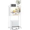 GAOCUNBING Rack di stoccaggio Mobile per Robot spazzatrici, Rack di stoccaggio Multistrato in Ferro da Pavimento, Piccolo Armadio di stoccaggio per lavapavimenti, Rack Multistrato White,Square