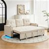 Wyibwy Divano componibile a 3 posti con LED e portabicchieri,divano angolare a L con vano contenitore,divano letto a 3 posti,divano trasformabile con tasca laterale,divani pieghevole 3 posti(Beige)
