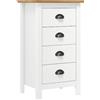 Nqyjm Mobile portaoggetti con 5 cassetti a buffet Hill bianco 46 x 35 x 80 cm in legno di pino solido armadio laterale armadio da sala da pranzo per cucina, soggiorno, camera da letto modello 2