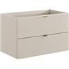 Lomadox Mobile sottolavabo da bagno, 80 cm, in cashmere opaco, 2 cassetti