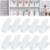 UISEBRT Scarpiera regolabile, set di 10 pezzi, salvaspazio, organizer per scarpe, 3 altezze, antiscivolo, colore bianco