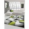 Traum Living Designer stanza Tappeto Tappeto moderno moquette mucchio basso con motivo a diamante taglio contorno Verde Grigio Nero Bianco Größe 80x150 cm