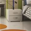 Linea Azzurra Comodino Camera da Letto in Legno Nobilitato Melaminico con 2 Ante 43x52x36cm Cassetti Guide Metalliche Mobile Zona Notte, Soggiorno, Ufficio Made in Italy
