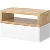 Vicco Comodino camera da letto Urbano, Marrone, 45 x 28 cm, montabile a parete per un utilizzo salvaspazio in camera da letto