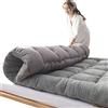 JUJUJ Materasso futon portatile in velluto - Materassino arrotolabile for dormire sul pavimento for dormitorio, letto for gli ospiti, campeggio - Misura singola, grigio(90x200cm(35 * 79inch))