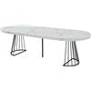 Vente-unique-Tavolo da pranzo allungabile da 2 a 12 coperti in MDF e Acciaio Effetto marmo Bianco e Nero - FIRELA