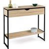 IDMarket - Consolle 1 cassetto DETROIT 1 ripiano design industriale