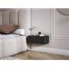 3E 3xE living.com Comodino sospeso con cassetto - frontale liscio - colore: Nero, 40 x 20 x 16 cm