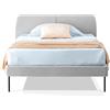 EVERGREENWEB MATERASSI & BEDS EVERGREENWEB Letto Piazza e mezzo in doghe in legno e testata quadrata stondata| facile da montare, Letto di Design | Colore Grigio Chiaro |Mod. Tokio