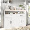 FEEOHOME Credenza Bas, mobile portaoggetti con gambe in metallo, mobile da cucina multifunzionale con 2 ante e 2 cassetti, armadio da cucina per sala da pranzo, soggiorno, cucina, 140 x 40 x 105 cm