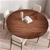 Treer Modello Tavola Legno Tovaglia Rotondo Antimacchia, Mollettone Tavolo Rotondo in Poliestere con Bordo Eelastico, Rotondo Antiscivolo Tovaglia Tonda per Picnic Cucina (140cm,Rosso-Marrone)