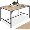 tectake® Tavolo da pranzo rettangolare MDF con venature, tavolo cucina in acciaio verniciato a polvere, scrivania design industriale moderna, stabile - 120 x 75 x 75 cm - Legno industriale chiaro
