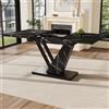 NADEUSAK Tavolo da pranzo telescopico, 120-160 x 75 cm, tavolo da cucina allungabile, con l'aiuto di pannelli interni estraibili da 120-160 cm, per cucina e soggiorno, con motivo marmo nero