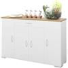 Amveya Credenza Cucina Bianca con Piano di Lavoro 110 x 30 x 70 cm Mobile Cucina Salvaspazio con Cassetto e 4 Ante Dispensa Cucina Madia Soggiorno Sala da Pranzo Moderna