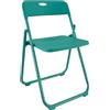 Marvin Sedia Pieghevole Salvaspazio Tiny Portatile Richiudibile da Interno Esterno Giardino Campeggio Ufficio Strutura in Ferro e Pvc Sedie Leggere Colorate Comode con Schienale (Verde Acqua)