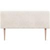 DHOME Testiera Imbottita Liscia Esclusiva Serie Luxury Edition con Gambe da Parete Acustica Fonoassorbente per Letto e Camera da Letto (Ethnic White, 160cm, 8cm Spessore)